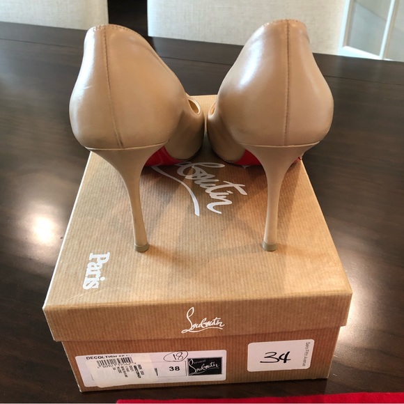 SOLD Christian Louboutin Nude Nappa Leather Decoltish 85 EU Size 38 - Picture 6 of 15